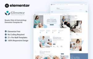 Glowence Beauty Clinic & Dermatology Elementor Template Kit