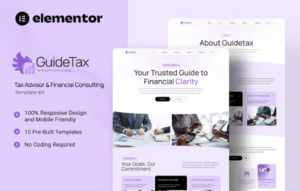 GuideTax – Tax Advisor Financial Colsulting Elementor Template Kit