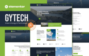 Gytech – Green Energy Technology Elementor Pro Template Kit