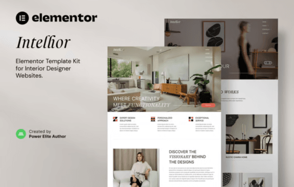 Intellior – Interior Designer & Architect Elementor Template Kit - Image 1