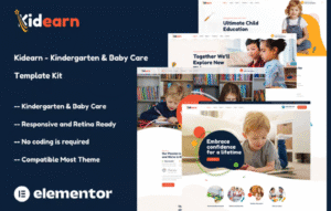 Kidearn Kindergarten & Baby Care Elementor Template Kit