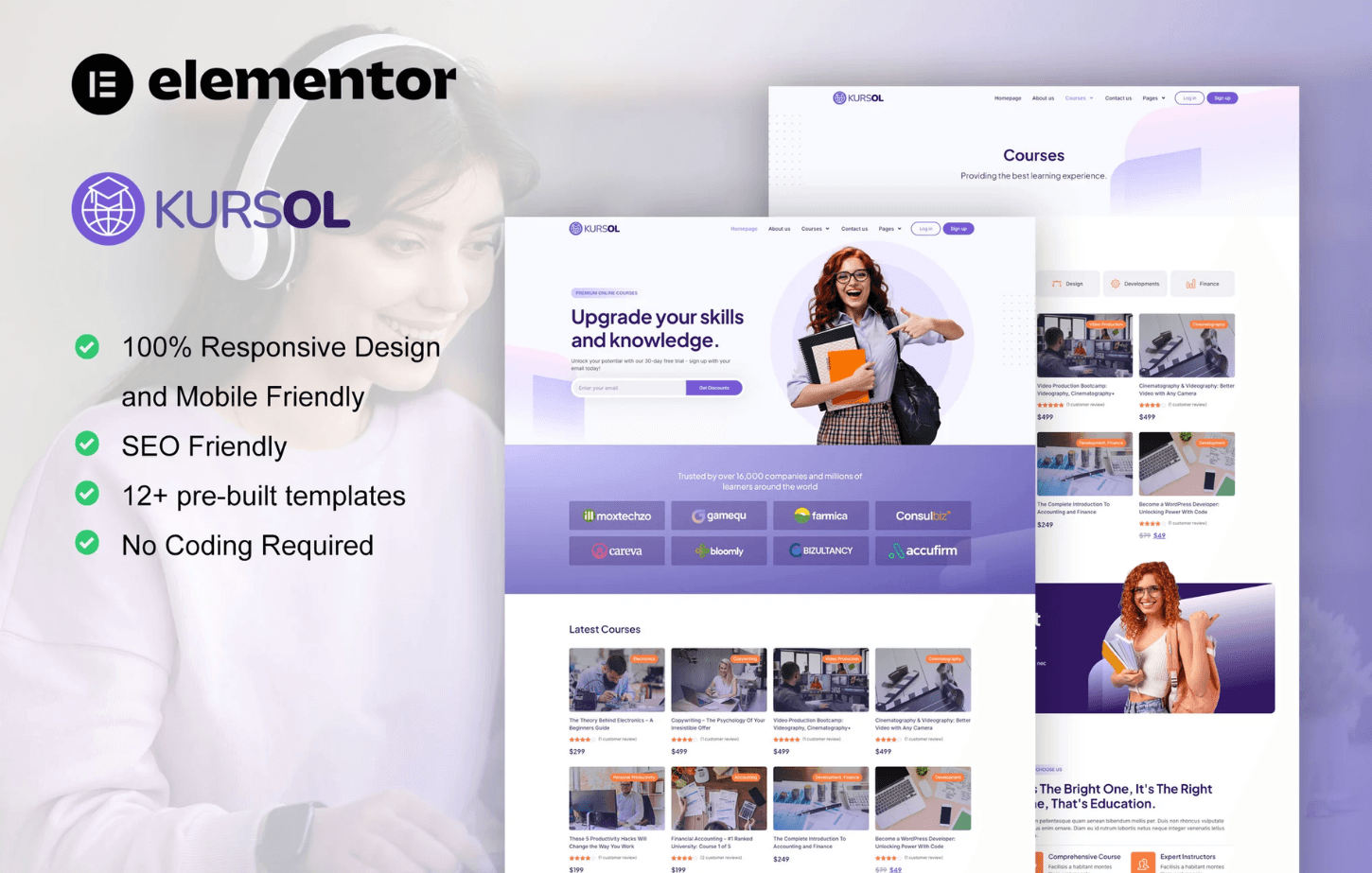 Kursol – Online Course & Education Elementor Pro Template Kit Kursol – Online Course & Education Elementor Pro Template Kit
