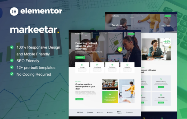 Markeetar – Digital Marketing Agency Elementor Pro Template Kit