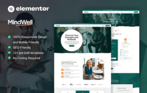 MindWell – Mental Health Care Elementor Pro Template Kit