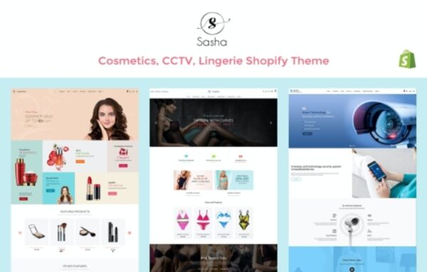 Sasha – Cosmetics, CCTV, lingerie Shopify Theme - Image 1