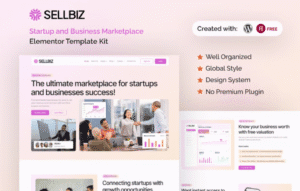 Sellbiz – Startup and Business Marketplace Elementor Template Kit