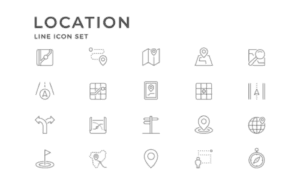 Set Line Icons Of Location