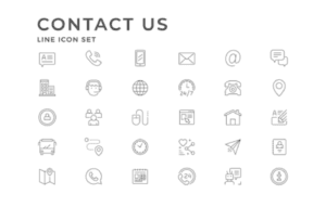 Set Line Icons Of Contact Us