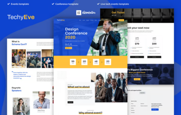 TechyEve – Event & Conference Elementor Pro Template Kit - Image 1