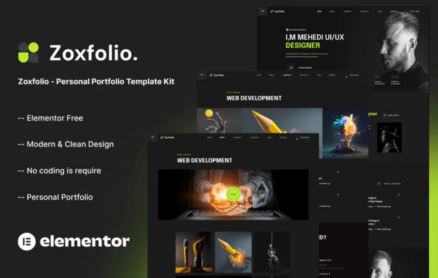 Zoxfolio Personal Portfolio Elementor Template Kit Zoxfolio Personal Portfolio Elementor Template Kit
