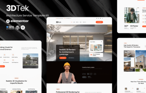 3DTek 3D Render Service for Architecture & Landscape Elementor Kit