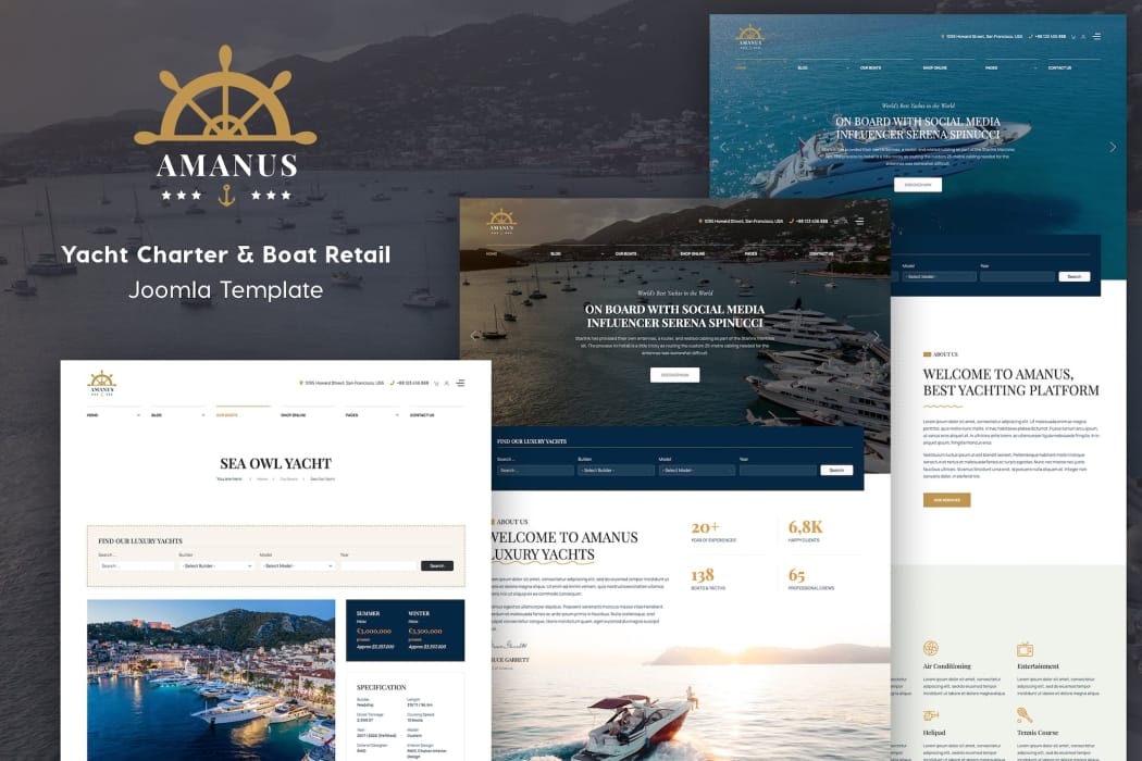 Amanus Yacht Charter Joomla Template Amanus | Yacht Charter Joomla Template