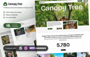 CanopyTree Elementor Template Kit Treehouse Accommodations