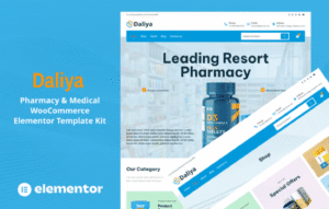 Daliya Pharmacy & Medical Store WooCommerce Elementor Pro Template Kit
