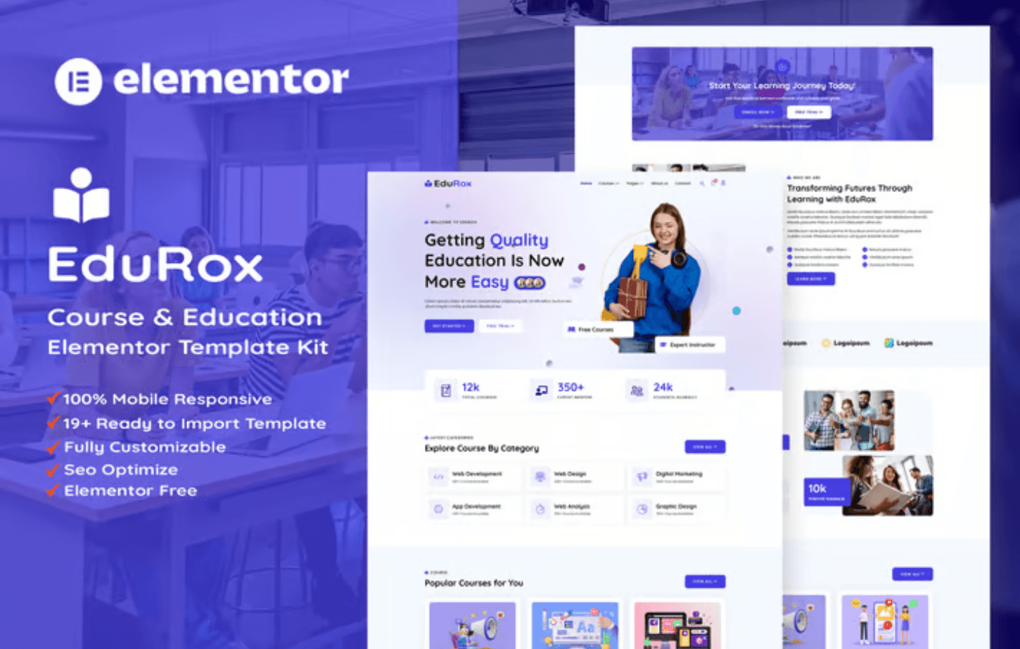 EduRox Online Course & Education Elementor Pro Template Kit EduRox Online Course & Education Elementor Pro Template Kit