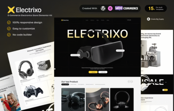 Electrixo E-Commerce Electronics Store Elementor Template Kit