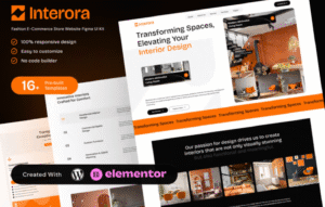 Interora Interior Design Portfolio Elementor Template Kit