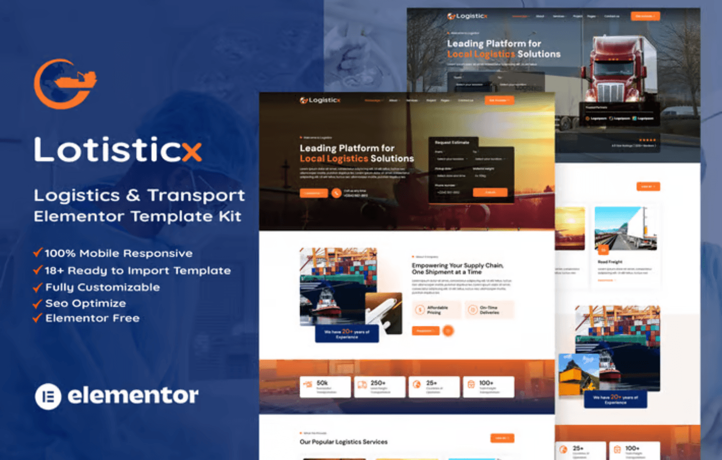 Logisticx Logistics & Transportation Elementor Template Kit Logisticx Logistics & Transportation Elementor Template Kit