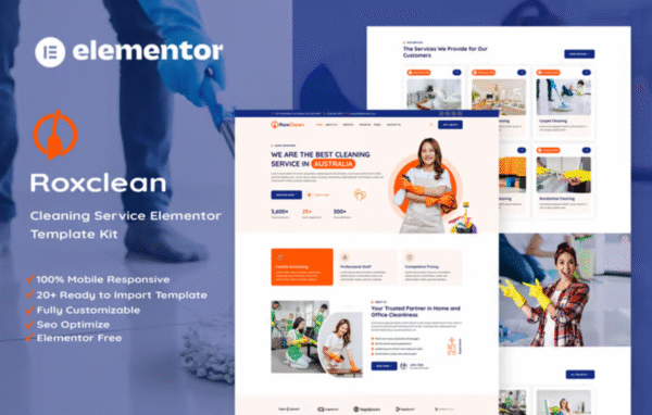 RoxClean Cleaning Services Elementor Template Kit