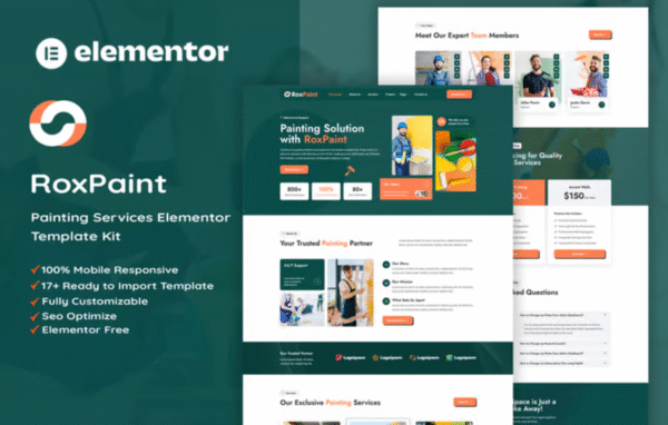 RoxPaint Painting Services Elementor Template Kit