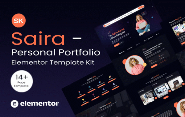 Saira Personal Portfolio Elementor Template Kit
