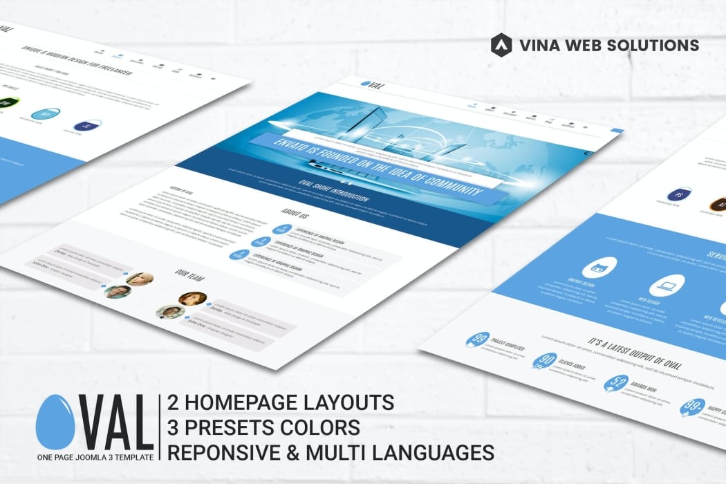 Vina Oval Responsive Joomla 3 One Page Template Vina Oval :: Responsive Joomla 3 One Page Template