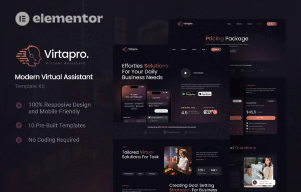 Virtapro Modern Virtual Assistant Elementor Template Kit