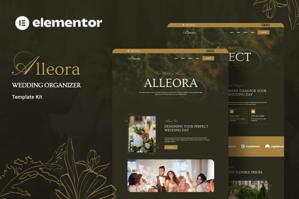 Alleora – Wedding Organizer Elementor Template Kit Alleora – Wedding Organizer Elementor Template Kit