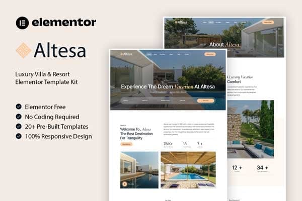 Altesa – Villa & Resort Elementor Template Kit Altesa – Villa & Resort Elementor Template Kit