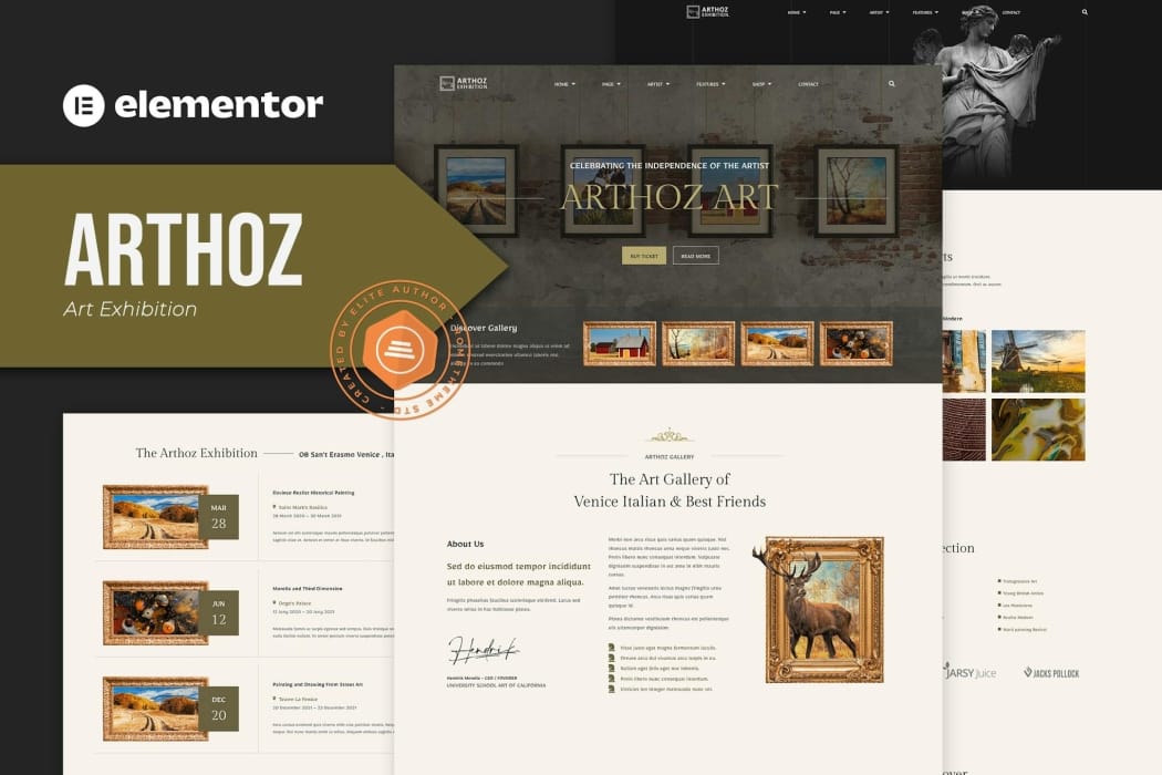 Arthoz – Art Exhibition Elementor Template kit Arthoz – Art Exhibition Elementor Template kit