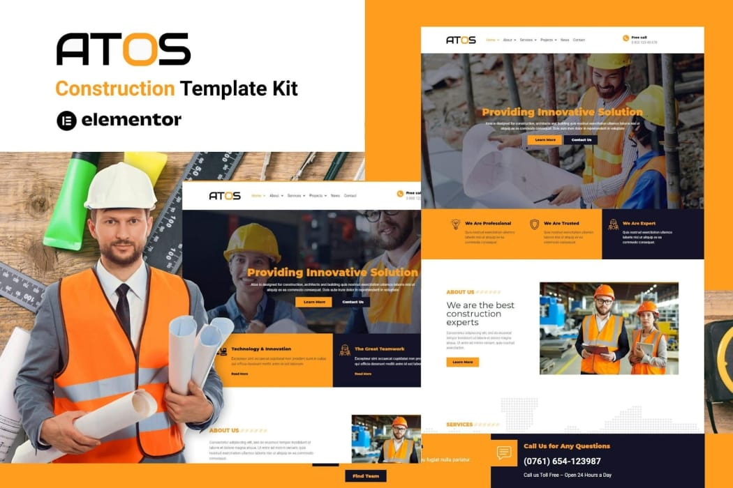 Atos – Construction Elementor Template Kit Atos – Construction Elementor Template Kit