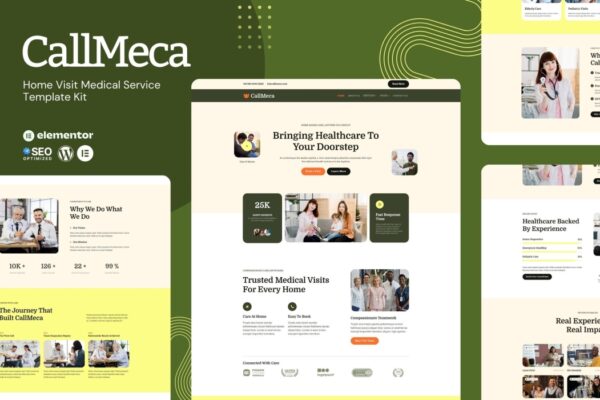 CallMeca – Home Visit Medical Service Elementor Template Kit
