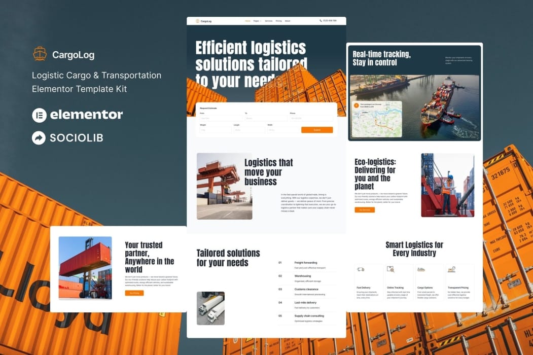 CargoLog – Logistic Cargo & Transportation Elementor Template Kit CargoLog – Logistic Cargo & Transportation Elementor Template Kit