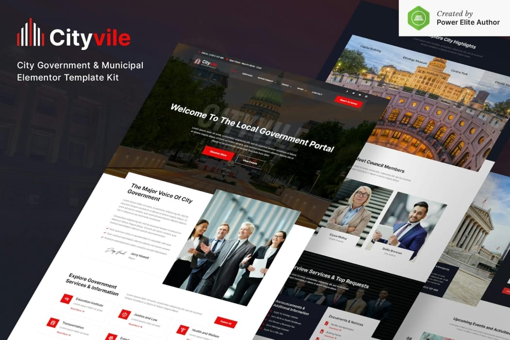 Cityvile – City Government & Municipal Elementor Template Kit Cityvile – City Government & Municipal Elementor Template Kit