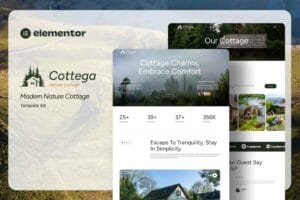 Cottega – Modern Nature Cottage Elementor Template Kit