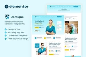 Dentique – Dentist & Dental Clinic Elementor Template Kit
