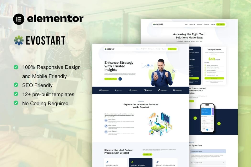Evostart – Tech Startup Company Elementor Pro Template Kit Evostart – Tech Startup Company Elementor Pro Template Kit