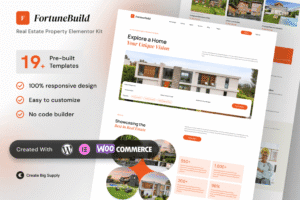 FortuneBuild – Real Estate Property Elementor Template Kit