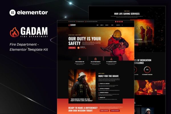 Gadam – Fire Department Elementor Template Kit