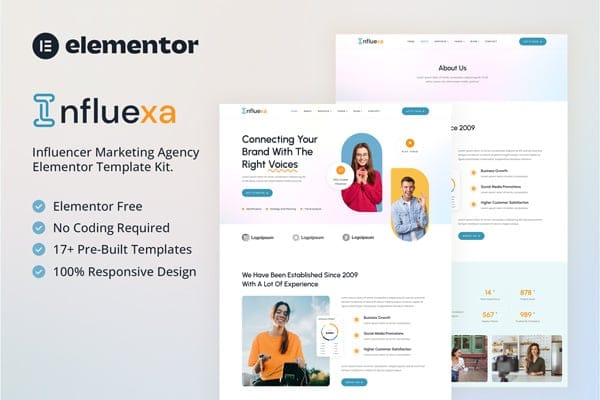 Influexa – Influencer Marketing Agency Elementor Template Kit Influexa – Influencer Marketing Agency Elementor Template Kit