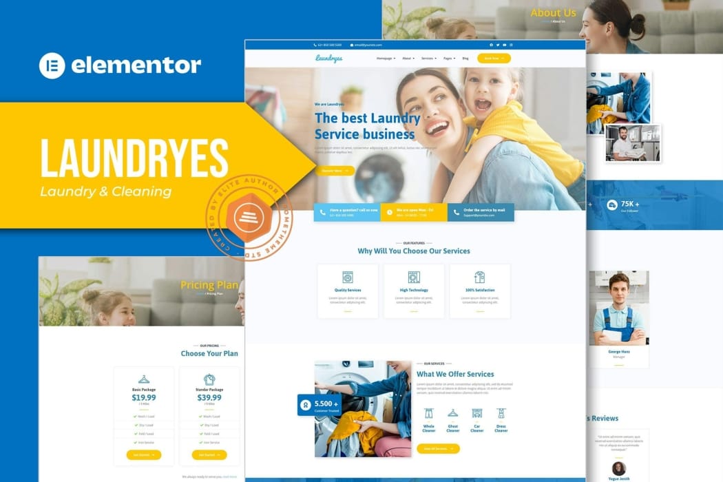 Laundryes – Laundry & Cleaning Elementor Template Kit Laundryes – Laundry & Cleaning Elementor Template Kit
