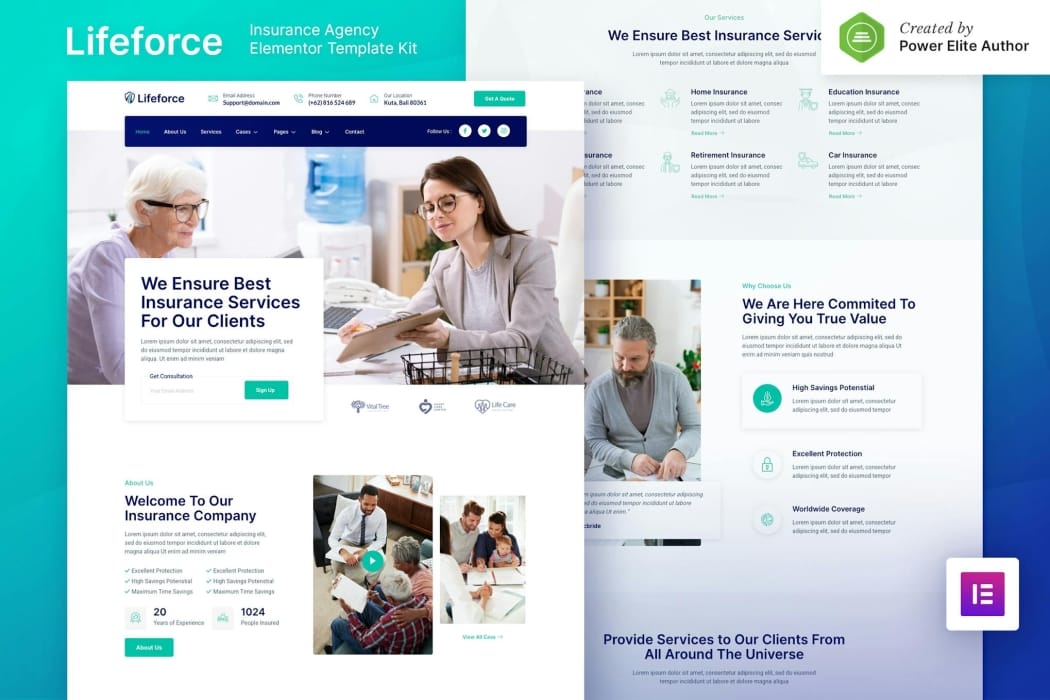 Lifeforce – Insurance Agency Elementor Template Kit Lifeforce – Insurance Agency Elementor Template Kit