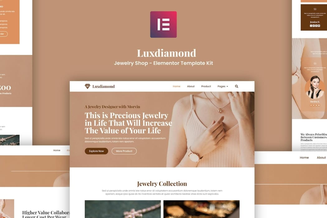 Luxdiamond – Jewelry Shop Elementor Template Kit Luxdiamond – Jewelry Shop Elementor Template Kit