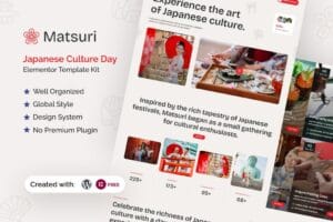 Matsuri – Japanese Culture Day Elementor Template Kit