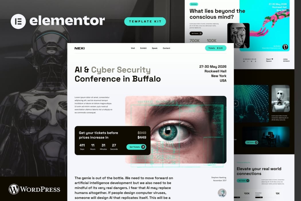 Nexi – AI & Cyber Security Event Conference Elementor Pro Template Kit Nexi – AI & Cyber Security Event Conference Elementor Pro Template Kit