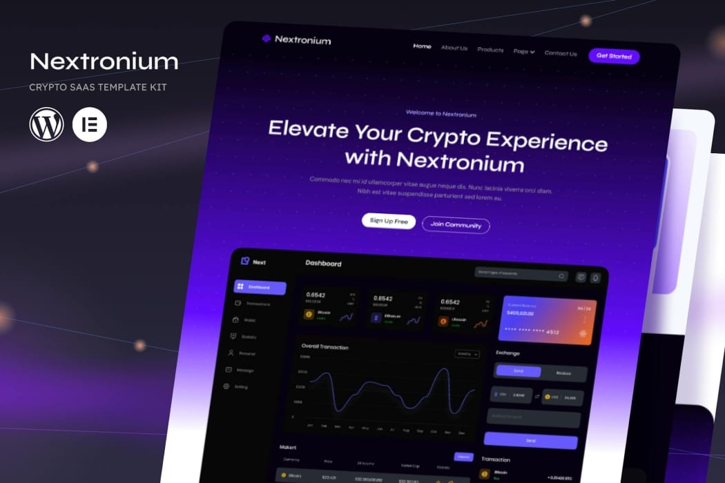 Nextronium – Crypto SaaS Elementor Template Kit Nextronium – Crypto SaaS Elementor Template Kit