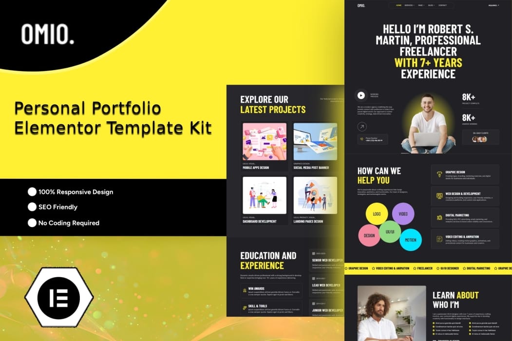 Omio – Modern Personal Portfolio Elementor Template Kit Omio – Modern Personal Portfolio Elementor Template Kit