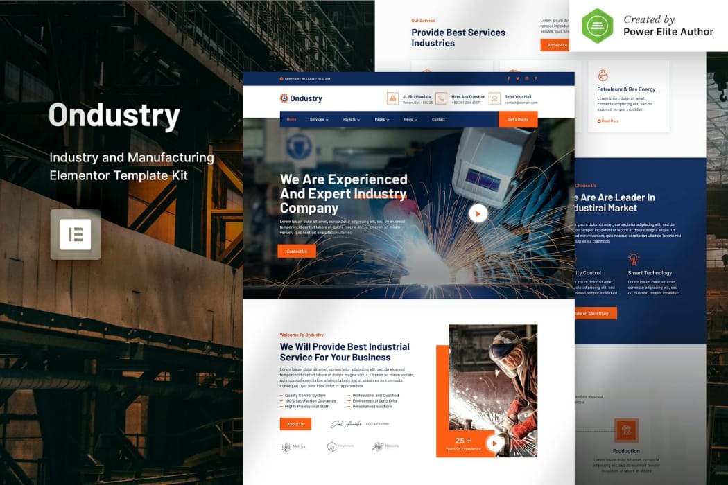 Ondustry – Industry & Manufacturing Elementor Template Kit Ondustry – Industry & Manufacturing Elementor Template Kit
