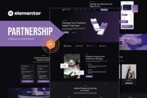 Partnership – Finance & Investment Consultant Elementor Template Kit