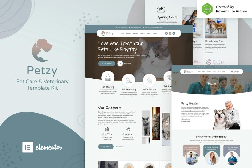 Petzy – Pet Care & Veterinary Elementor Template Kit Petzy – Pet Care & Veterinary Elementor Template Kit